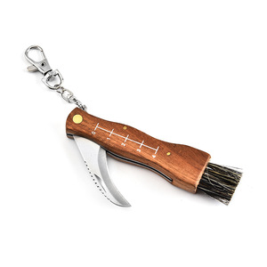 Cuchillo de Bolsillo para Exteriores de Acero Inoxidable OEM Personalizado de Alta Calidad, el Más Vendido, con Hoja para Recoger y Cortar, Mango de Madera y Cepillo - Product Image 4