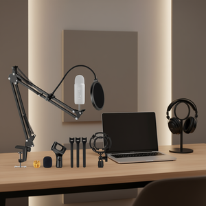 Support de micro à bras articulé DB 5 cœurs réglable avec support de filtre anti-pop et adaptateurs 3/8 5/8 - Accessoires pour microphone - Product Image 2