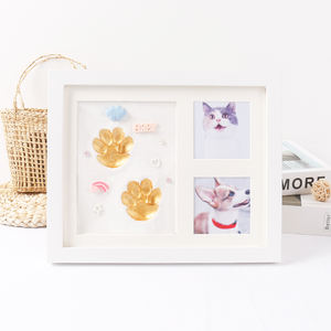 Encreur pour empreintes de pattes d'animaux, souvenir d'empreintes de mains et de pieds, empreinte de patte de <span class=keywords><strong>chien</strong></span> personnalisée, cadre <span class=keywords><strong>photo</strong></span> en bois 1 couleur, table - Product Image 4