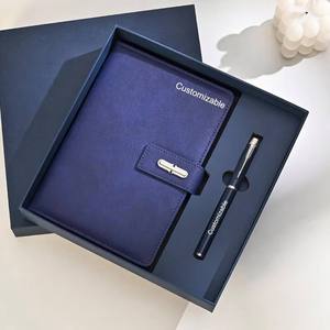 Cuaderno A5 con Cubierta de Cuero PU, Encuadernación Inalámbrica, Set de Regalo Empresarial, Memoria USB, Personalizable para Estudiantes - Product Image 1