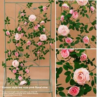Guirlande murale de roses artificielles en soie pour décoration de mariage, idéale pour les conduits de climatisation et la couverture végétale murale