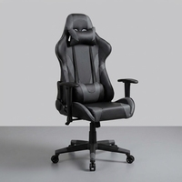 Chaise de gaming ergonomique pivotante rafraîchissante et confortable avec accoudoirs réglables, support lombaire, en cuir PU, vérin à gaz 2 positions, pour la maison
