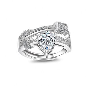 Women's Jewelry <b>Ring</b> Silver Plated Diamond Band <b>Ring</b> Layers Zircon <b>Ring</b> <b>Adjustable</b> Diamond <b>Ring</b> Jewelry - Product Image 5