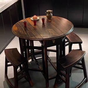 <span class=keywords><strong>Table</strong></span> à manger en bois massif d'orme ancien, style français, design antique, multifonctionnelle, démontable, mobilier de salle à manger pour restaurant - Product Image 3