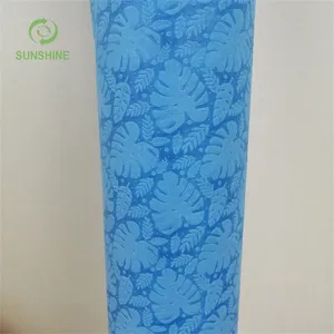 Colorful embossed nonwoven fabric decorative flowers and gift packing flower wrapping material