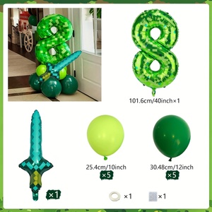 Superventas 12 unids/set verde camuflaje Digital Pixel globos decoración de fiesta de <span class=keywords><strong>cumpleaños</strong></span> para niños conjunto de globos - Product Image 2