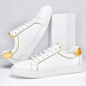 Sneakers da <span class=keywords><strong>Uomo</strong></span> Slip-On con Design del Logo Personalizzato, Scarpe da Skateboard Sportive Bianche con Tomaia in Pelle Bovina, Stampa 3D, Leggere e Casual - Product Image 4