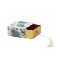 Biodégradable personnalisable luxe nouveau Design velours cuboïde tiroir boîte pour anniversaire cadeau bijoux or papier cartonné boîte