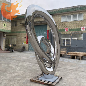 Escultura de Anillo de Acero Inoxidable Pulido de Alta Calidad Personalizada, Gran Estatua Artística para Decoración de Jardín, Impresa con UV - Product Image 5