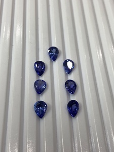 ลูกแพร์สีฟ้าแทนซาไนต์อัญมณีธรรมชาติตัดพลอยแทนซาไนต์สอบเทียบ - Product Image 3