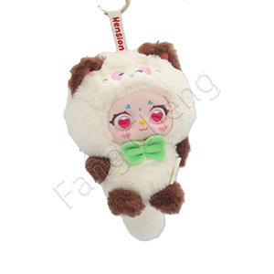 Llavero de peluche Kitten Crew, adorable colgante para bolso con disfraz de gato y detalles de lazo de colores, muñecos Gashapon de caja sorpresa, regalo de 100-120mm - Product Image 1