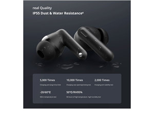 หูฟัง Realme Buds <span class=keywords><strong>T310</strong></span> แบบใส่ในหู พร้อมหน้าจอ LED แสดงสถานะแบตเตอรี่ ระบบตัดเสียงรบกวน ENC กันน้ำระดับ IPX-4 รองรับ V5.4 ไดรเวอร์ขนาด 12.4 มม. - Product Image 5