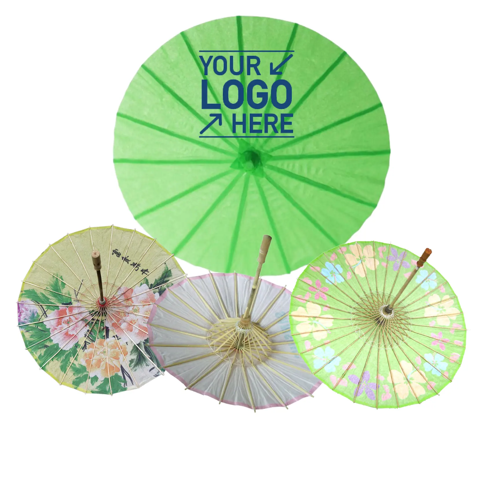 Payung kertas minyak bunga dekoratif gaya klasik Tiongkok payung kain sutra kerajinan bambu