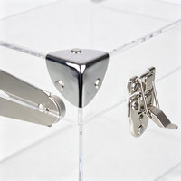 Luxuriöse Transparente Acryl-Aufbewahrungstruhe mit Silbernem Edelstahl-Verschluss Kantenschutz Große Acryl-Aufbewahrungsbox