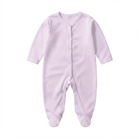 Neugeborenen Unisex Fuß-Schlaf- und Spielanzug aus Weicher Gestrickter Baumwolle, Atmungsaktiv, Umweltfreundlich, Tägliche Kleidung für Herbst-Babys