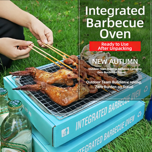 Portable <strong>Disposable</strong> Barbecue Grill, Picnic Team Building, Stainless Steel Kraft Paper Integrated Barbecue Grill - Product Image 1