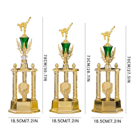Trophées personnalisés pas chers de Taekwondo, Karaté et Arts Martiaux – Trophée en plastique à 2 niveaux avec récompense supérieure remplaçable pour les vainqueurs et les champions