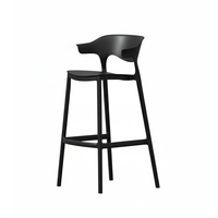 Chaise de bar empilable moderne en PP pour restaurant, café, bar, tabouret de bar en plastique, chaise d'extérieur colorée en polypropylène, vente chaude