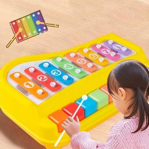 Xylophone en bois 2 en 1, instrument de percussion Orff avec touches en acier pour l'apprentissage musical précoce et le développement cognitif - Product Image 4