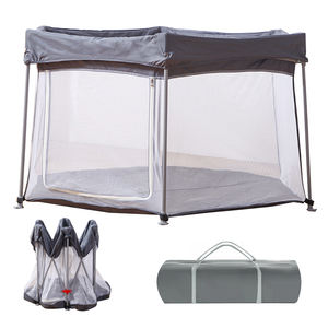 Corralito portátil de gran tamaño gris Melange <span class=keywords><strong>para</strong></span> interiores y exteriores <span class=keywords><strong>para</strong></span> niños Corrales Baby Bed Game Corrales Children Instant Open - Product Image 1