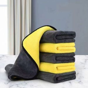 Serviette de lavage de voiture en microfibre personnalisée en usine, pour séchage rapide, microfibre à boucle simple, couleur grise, absorbante, avec logo imprimé sur mesure - Product Image 3
