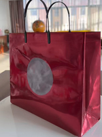 Bolsa de Compras de Plástico Transparente Circular Personalizada, Recubierta de Aluminio, Colorida, Ecológica, Duradera, con Ventana Visible