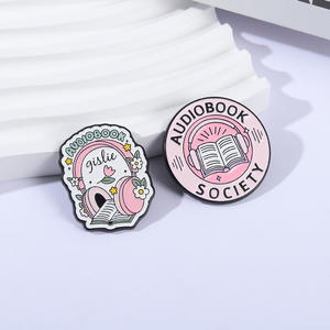 Broche de la Société des Audiolivres, épingles en émail, mode, casque rose, broches Gislie, badge de sac, badge de revers, bijoux pour les amoureux des livres, <span class=keywords><strong>cadeau</strong></span> - Product Image 3