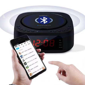 Reproductor de CD de Escritorio con Carga Inalámbrica, Función de Despertador, Reproductor de Audio Multifunción, Entretenimiento en el Hogar, Reproductor de CD con Bluetooth - Product Image 3
