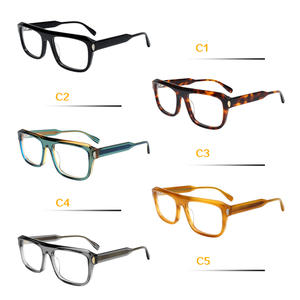 2025 yeni tasarım High-end Vintage Retro perçin asetat optik gözlük dikdörtgen siyah asetat gözlük çerçeveleri Unisex - Product Image 5