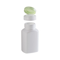 Kare Plastik Kapsül Şişesi, Çevirmeli Kapaklı Tablet Kapsül Kuru Toz Saklama Kabı 90ML 100ML 120ML 150ML Plastik Hap Şişesi