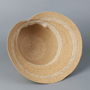 2025 New Arrival Raffia Straw Sunshade Hat Elegant Wide Brim <b>Sunscreen</b> Holidays Casual Straw Sombrero Hat - Product Image 4