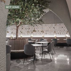 BFP Customize Cafe Restaurant Furniture Booths Dining <strong>Table</strong> and Chair Sets <strong>Canteen</strong> Commercial Use Wooden PU Metal Furniture - Product Image 6