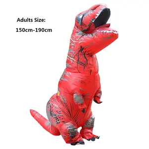 Wholesale Inflatable Costume Dinosaur Riding a Raptor Air Blow up Deluxe Halloween Costume