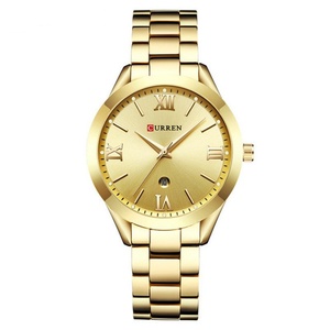 Vente flash Montre à quartz pour femme Coffret cadeau vert pour 9007 Bracelet en acier inoxydable Verre Diamant Ensemble de bijoux Souvenir - Product Image 1