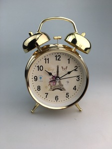 Reloj despertador de timbre de metal, campana grande, reloj Vintage de oro antiguo, reloj de Escaneo Silencioso de doble timbre - Product Image 4