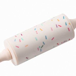 Kitchen Pastry Tools Custom Logo <b>Plastic</b> Handle Non Stick Silicone Colored Cookie Kids Mini Rolling Pin for Dough Flour Dumpling - Product Image 5