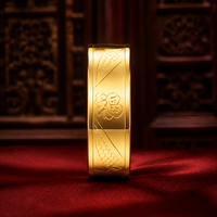 Cincin Titanium Baja Poles Premium JLM dengan Simbol 'Fu' Pembawa Keberuntungan untuk Pasangan, Perhiasan Cincin Pernikahan yang Serasi
