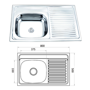 800x500mm Bon marché comme évier de cuisine en aluminium mais de bonne qualité pour le Pérou et le Chili - Product Image 1