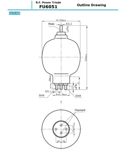 Tube d'oscillation à triode électronique RF FU6051 d'origine chinoise BEIJING, tube de puissance pour machine haute fréquence - Product Image 3