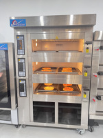 Horno Eléctrico Industrial de 3 Niveles y 9 Bandejas para Panadería, Pizza y Pan, en Oferta