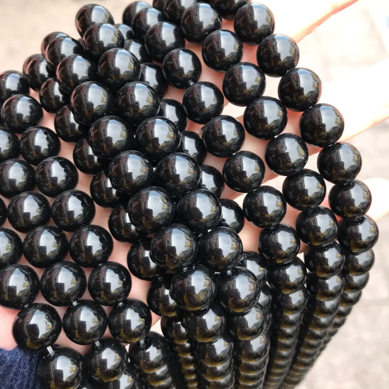Perles d'agate noire en cristal perles de pierre naturelle pour la fabrication de bijoux