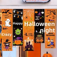 Bannières décoratives suspendues pour Halloween, lanternes citrouille, accessoires fantômes et chauves-souris, impression numérique sur panneau KT moderne, pour aménagement photo en boutique