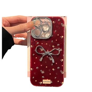 <span class=keywords><strong>Funda</strong></span> Protectora con Lazo Rojo para <span class=keywords><strong>iPhone</strong></span> 16 15 13 <span class=keywords><strong>11</strong></span> 14 12 Pro Max X XR XS Max 16 14 15 Plus, Anti-Caídas - Product Image 5