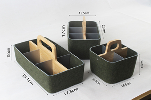 Bàn văn phòng di động bền vải lưu trữ giỏ Kim Loại đơn vị bằng gỗ xử lý cảm thấy bàn tổ chức kích thước khác nhau hộp công cụ - Product Image 3