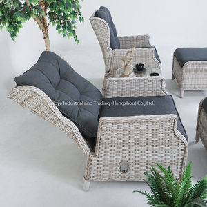 Conjunto de Muebles de Jardín de Aluminio Resistente y Contemporáneo, con Mimbre Sintético, para Terraza o Patio - Product Image 4