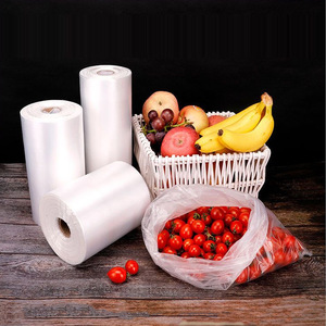 Custom clear <b>plastic</b> 35*50 supermarket bag for food <b>roll</b> supermarket shopping bags on <b>roll</b> - Product Image 5