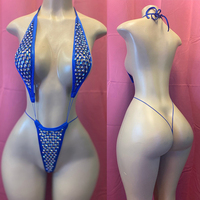 Ensemble Lingerie Femme Sexy Nuisette Filet Une Pièce Polyester OEM Usine Body Danse Exotique Strass Tenues de Strippeuse