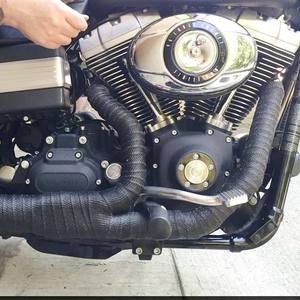 Paslanmaz bağları ile motosiklet fiberglas isı kalkanı bant için <span class=keywords><strong>2</strong></span> "X 50 'siyah egzoz isı Wrap rulo - Product Image 6