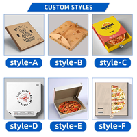 Boîte à pizza en carton ondulé avec logo personnalisé imprimé en couleur, emballage en papier kraft de qualité alimentaire, carton portable pour restaurant, à emporter, pour sushi