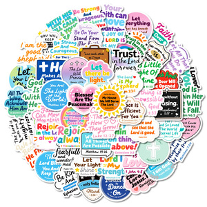 56 autocollants de questions inspirantes à partir de la Bible, modernes, simples, énergie <span class=keywords><strong>positive</strong></span>, décoration d'ordinateur portable, journalisation émotionnelle - Product Image 5